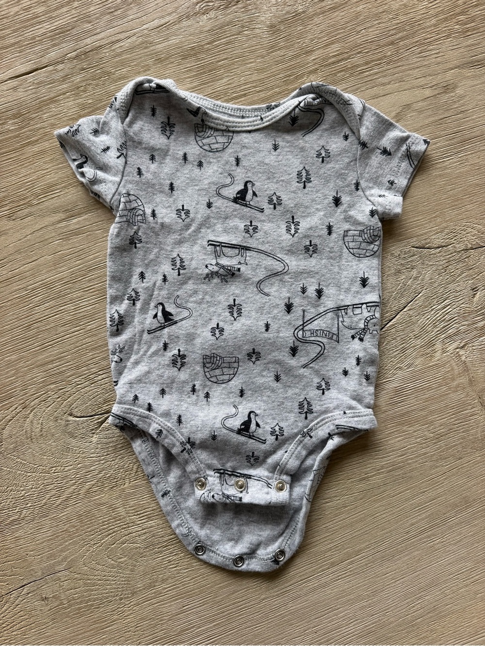 Carter's Gray Printed Baby One-Piece Bodysuit